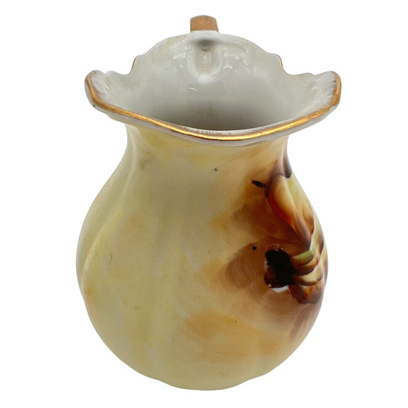 Enesco Small Pitcher And Bowl Vtg 60s Farm Country Style Fruit E2360 Japan - Picture 4 of 10